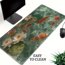 XL Koi Fish  Water Lilies Gaming Mouse Pad - Non-Slip Diatomite Surface Desk S