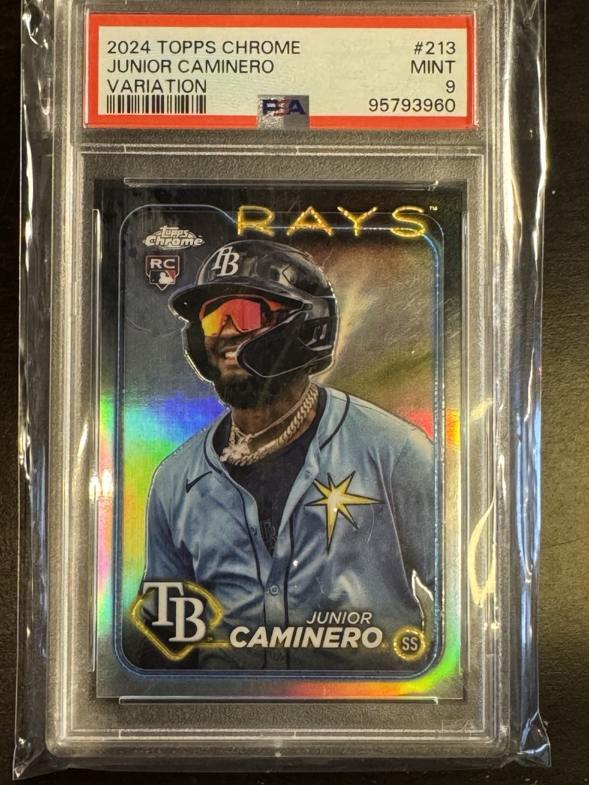 2024 Topps Chrome - Image Variation Junior Caminero #213 Wearing Sunglasses (RC)