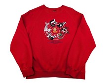 VTG Looney Tunes Sweatshirt Embroidered Taz Tweety Bugs Bunny S/M