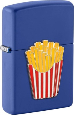 ZIPPO - BENZIN - FEUERZEUG - FRIES/POMMES EMBLEM - ROYAL BLAU - NEUHEIT 2025