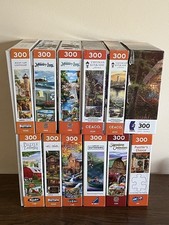 Lot of 12 Puzzles 300 Pieces COMPLETE Landscapes Scenery Cottages Barns