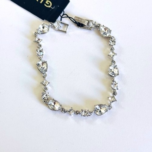 Givenchy Tennis Flex Bracelet Crystal Rhinestone Silver High End Designer NWT 7" - Picture 5 of 6