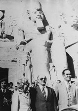 Israeli Prime Minister Menachem Begin at temple of Abu Simbel duri- Old Photo