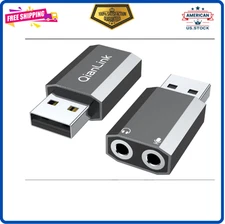 USB to 3.5mm Audio Adapter (2-Pack),External Stereo Sound Card with Dual TRS...