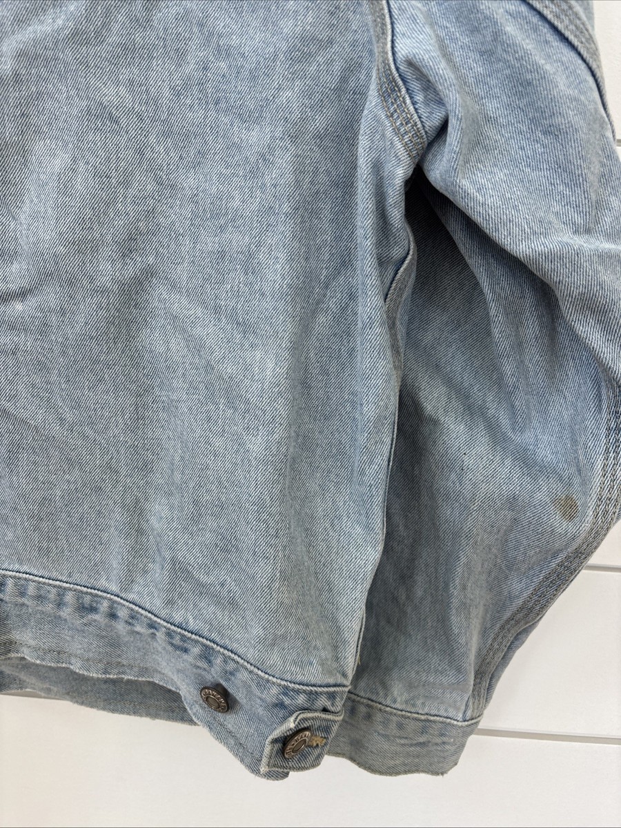 VTG Banana Republic Denim Trucker Blue Jean Jacket Leather Collar