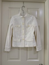 TALBOTS women off white stretch blazer size 6P
