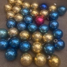 Vintage Shiny Brite Made In USA 1 3/4โ Mercury Glass Ornaments Mixed Lot 38 Gold