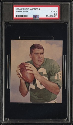 Norm Snead 1964 Kahn's Wieners card