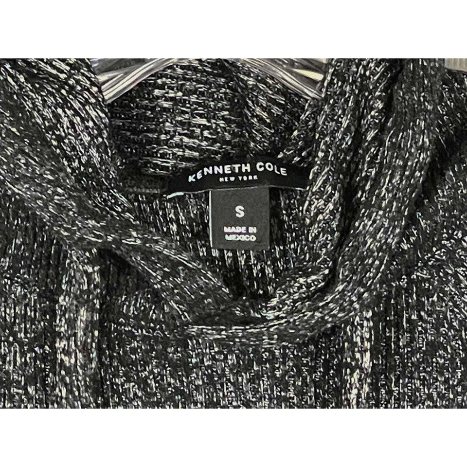 Moletom com capuz Kenneth Cole feminino S cinza malha suéter manga longa aconchegante camisa leve - Imagem 2 de 3