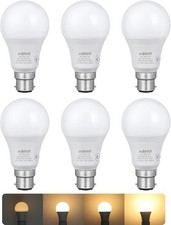 EDISHINE 6 Pack Dimmable Bayonet Light Bulb, Warm White 2700K, 9W LED Bulb, 60W