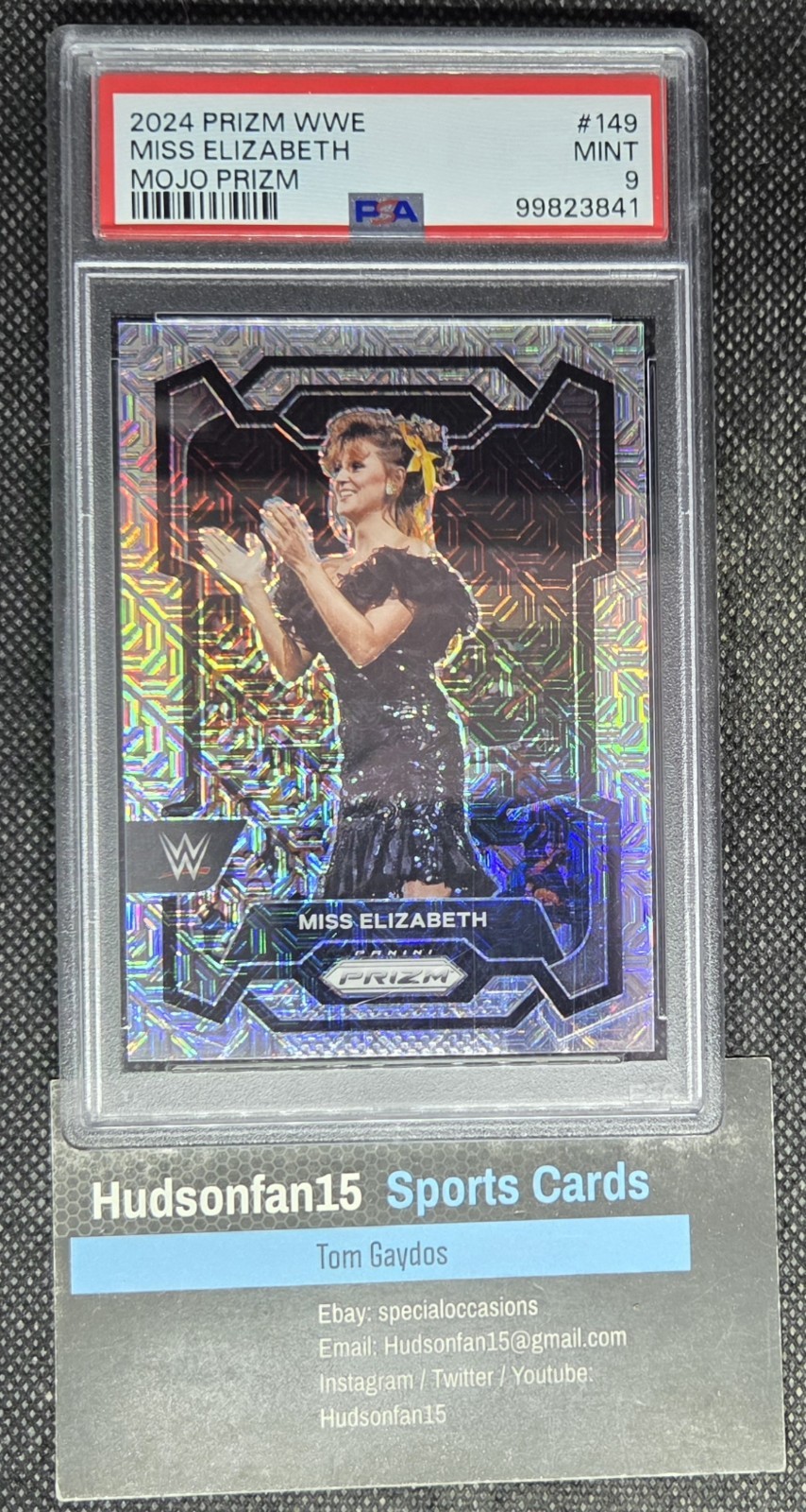 Miss Elizabeth 2024 Panini Prizm WWE #149 Mojo Prizm 15/25 PSA 9 Mint
