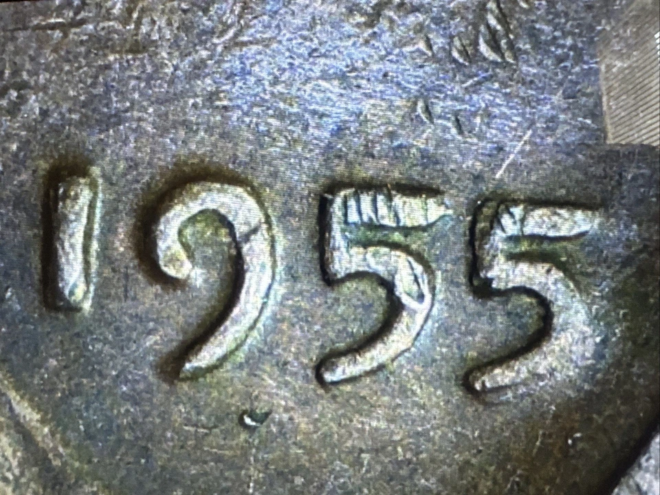 1955 Lincoln DDO Error & Die Break Rev. On The (T) In Cent (Lot 97) See Photos - Image 3 of 4