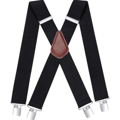 Hosenträger Herren elastisch 5cm breit mit 4 Clips X-Form für Jeans Hosen