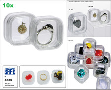 10-SAFE-4530-Schwebedosen-Schwebekapseln-M&uuml;nzen-Antike-3D-39x39x19mm-Glasklar