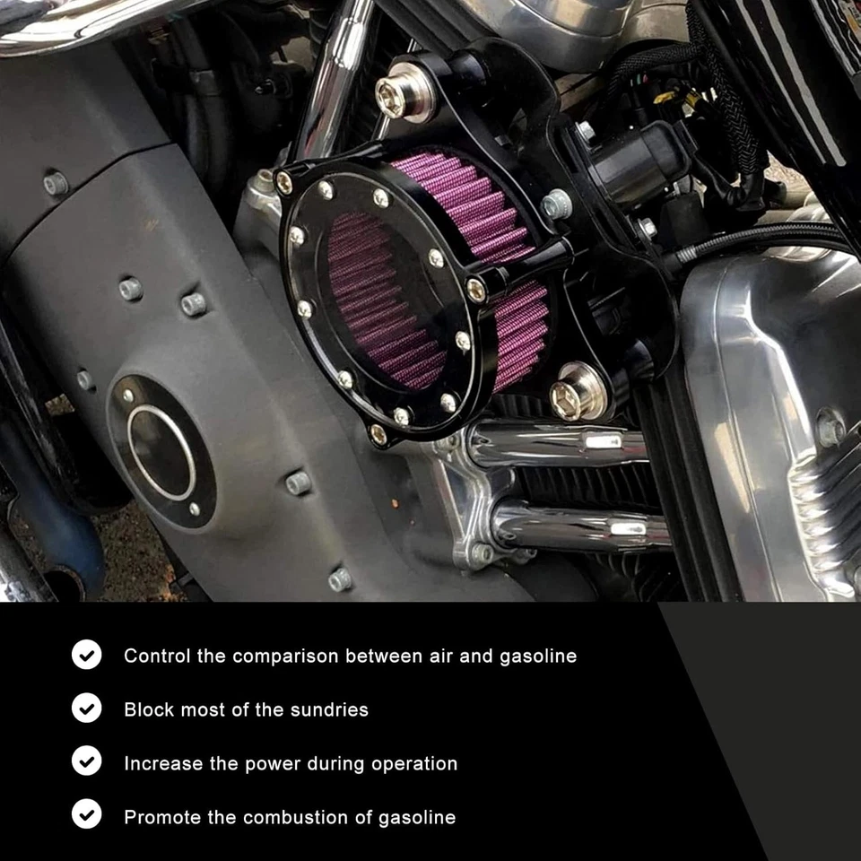 For Harley Sportster Iron XL 883 1200 72 48 88-Up Air Cleaner Intake Filter Kit - Image 4 of 4