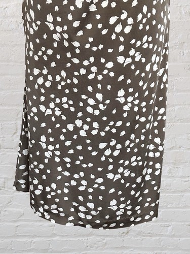CHRISTIAN DIOR Paris Brown Leaf Print Dress Sz 6 Designer Quiet Luxury Old Money - Picture 4 of 8