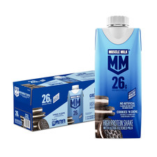 Muscle Milk High Protein Shake, Cookies 'n Creme, 11 fl oz Cartons 12 Pack Ult