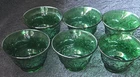 Vintage Anchor Hocking Forest Green Sandwich Sherbet Dessert Bowls. (6)