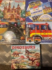 Melissa  Doug Extra Large Floor Puzzle Lot of 5 Castle, Dinosaurs, Firetruck