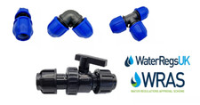 ERA MDPE 25mm Blue Water Pipe Stop Cock Full Flow Ball Valve Double Union