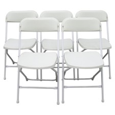 Plastic Folding Chairs Wedding Party Event Stackable Dining Chair White Color