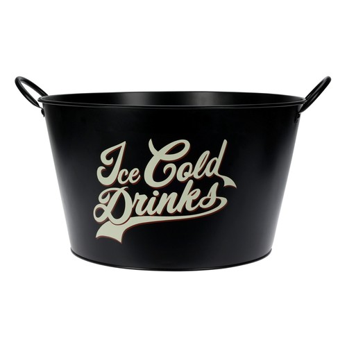 Cubo de hielo redondo grande de metal vino champán cerveza botella enfriador bañera bar pub fiesta - Imagen 6 de 7