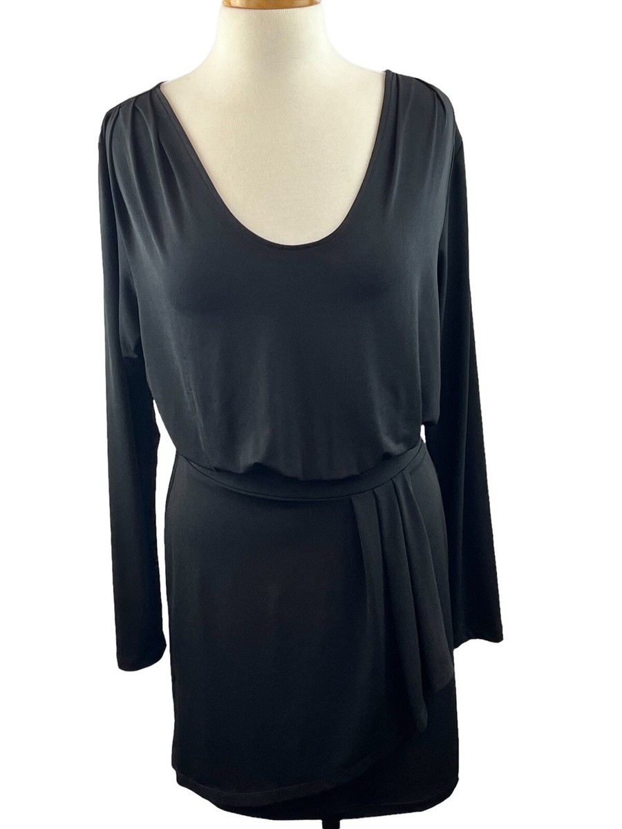 BCBGeneration Black Faux Wrap Long Sleeve Mini Dress Women's Size Medium