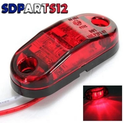 Feu de Gabarit 24V LED 2 Smd Rouge Position Arrière Camion Remorques E4 - Photo 1/4