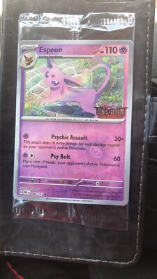 Pokemon Espeon 086/197 Obsidian Flames Best Buy Promo – Stamped Reverse Holo Sealed CIB – English