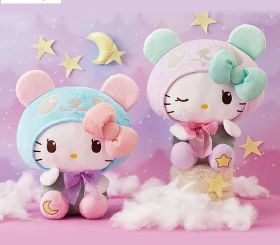 Sanrio Hello Kitty Plush Strawberry Panda Fairy Night Set Of