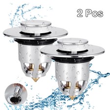 2PCS Bathtub Drain Stopper Bathroom Bath Tub Sink Waste Pop-Up Plug Replacements