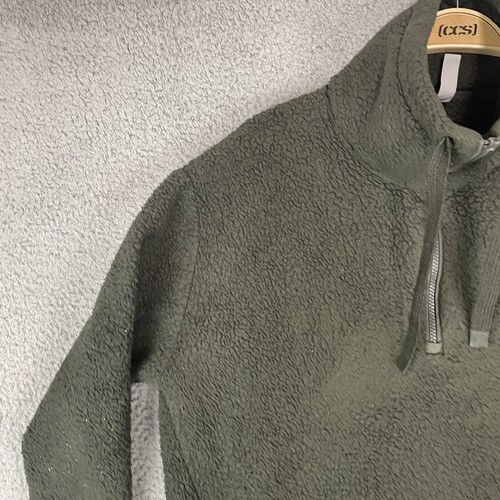 Athleta Sweater Womens Medium Green Long Sleeve 1/4 Zip Sherpa Pullover Comfort - Picture 4 of 17