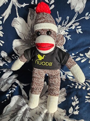 2016 Bear With Me Sock Monkey Stuffed Plush Toy NUODB Multicolor 11'' Bean Bag