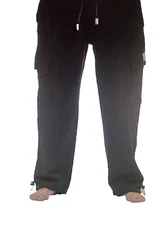 PRO CLUB MENS HEAVYWEIGHT FLEECE CARGO PANTS 👖 Size,LARGE,Black