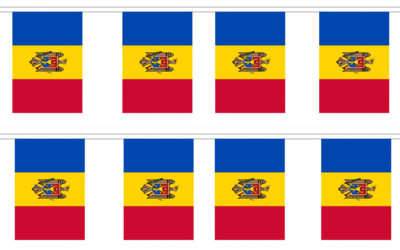 Moldova 12x18 Bunting String Flag Banner (8 Flags)