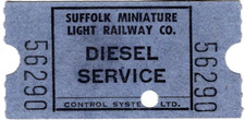 Miniature Railway ticket: Suffolk Miniature Light Railway Co