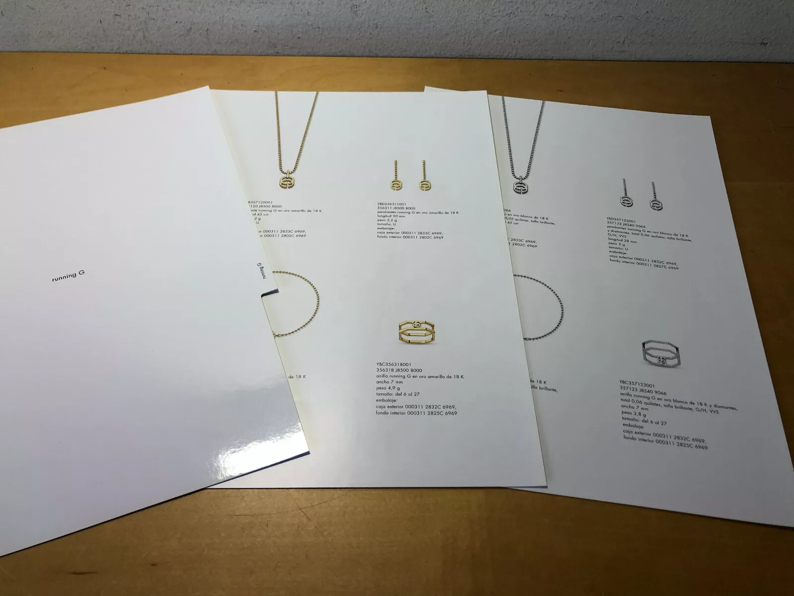 Note Presse   Gucci   Collection Bijoux Or   Running G Collection   Spanish