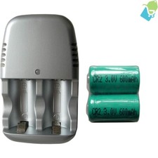 New Rechargeable CR2 600mAh Batteries with Quick Charger - Eco-Friendly Power