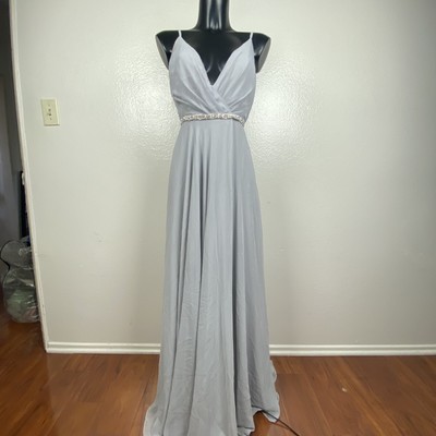 light gray chiffon dress