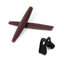 Walleva Brown Earsocks  Black Nosepad For Oakley M Frame Sunglasses