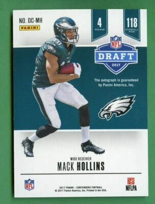 MACK HOLLINS 2017 CONTENDERS ROOKIE DRAFT CLASS GOLD AUTO /17 