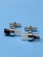 Sterling Silver & Resin Bullet back cufflinks made by the London Button Badge Co