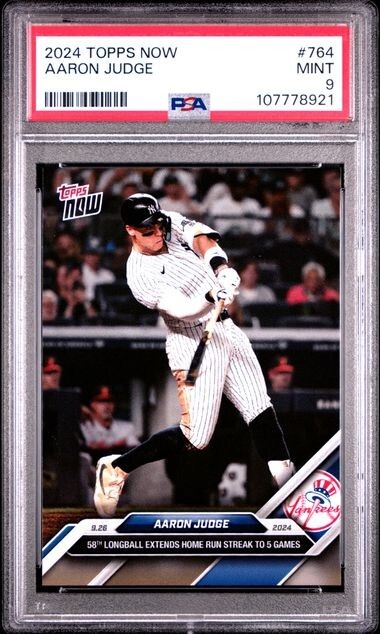 topps now アーロン　ジャッジ　ベーブルース 2024 Topps Now 58th Longball extends HR streak #764 Aaron