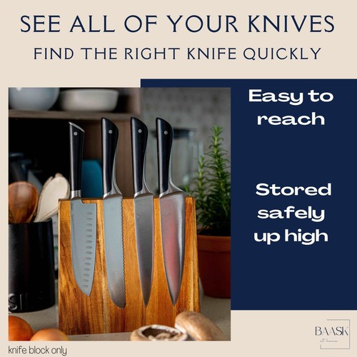 Magnetic Knife block-Double sided Acacia wood magnetic knife holder - Picture 6 of 9