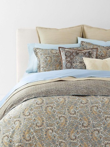RALPH LAUREN Riley Paisley KING DUVET SET 3P Neutral Palette New $385 Tan - Picture 2 of 12