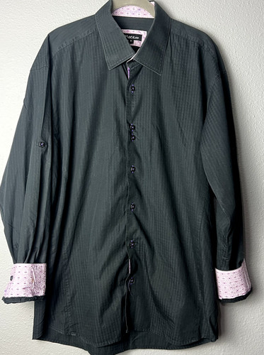 MACEOO Mens Slim Fit Large 6 Mini Panam Square Black Purple Flip Cuff Velvet