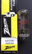Zenith 6AY3B, 6BS3A HW Valvola/tubo raddrizzatore, NOS, Nuovo con scatola