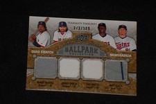 RAMIREZ, DAMON, HUNTER, GARZA 2009 UD BALLPARK GAME USED QUAD JERSEY CARD
