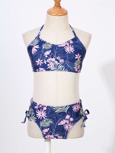 Costume da bagno bambina ragazza tankini canotta canotta con fondo bikini costume da bagno - Foto 17 di 71