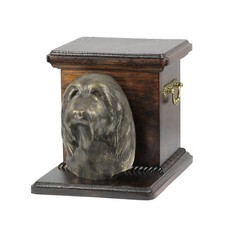 Bearded Collie, Highland Collie, Mountain Collie - urn for dog ashes with a stat